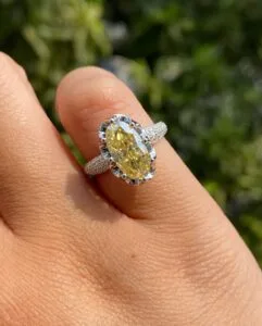 Oval solitaire proposal ring