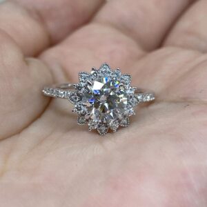 Round Halo Birthday Ring