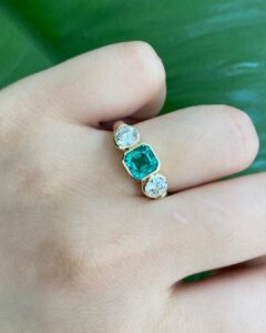 Asscher Bezel Wedding Ring