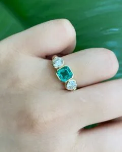 Asscher Bezel Wedding Ring