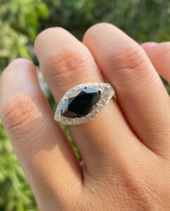Marquise Halo Birthday Ring
