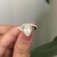 Pear Solitaire Anniversary Ring