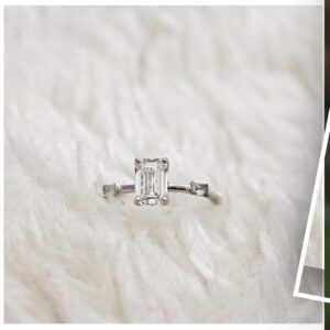 White Emerald Solitaire Ring