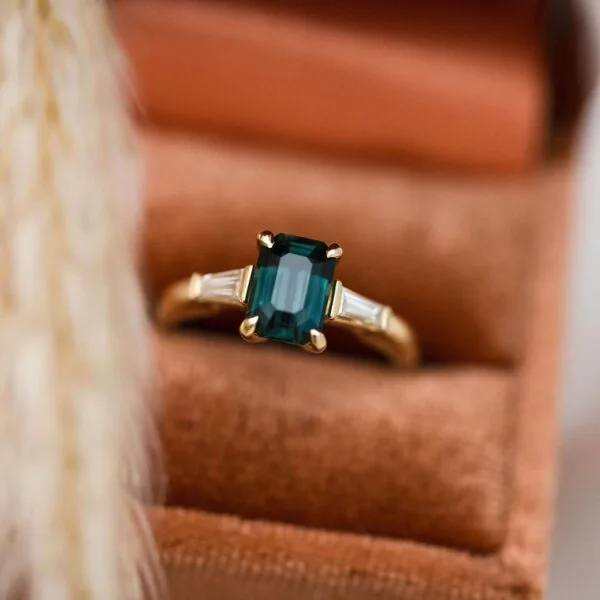 Emerald Three Stone Ring