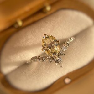 Yellow Oval Cut Solitaire Ring
