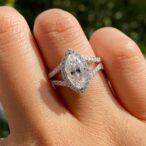 Marquise Halo Wedding Ring