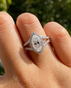 Marquise Halo Wedding Ring