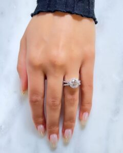 Round Halo Birthday Ring