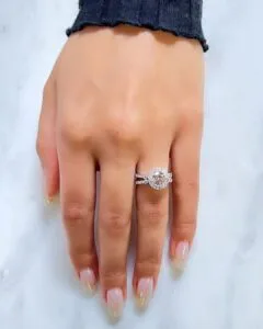 Round Halo Birthday Ring