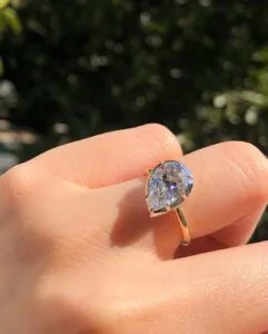 Pear Bezel Birthday Ring