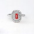 Red Emerald Anniversary Ring