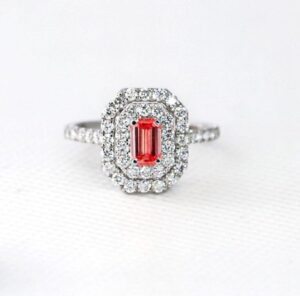 Red Emerald Anniversary Ring