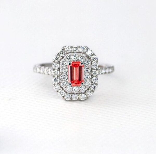 Red Emerald Anniversary Ring