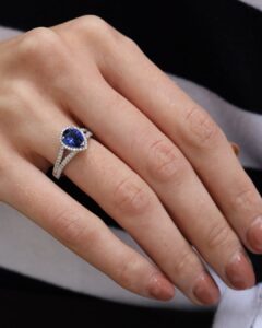 Pear Halo Anniversary Ring