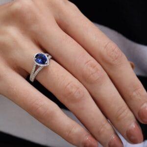 Pear Halo Anniversary Ring