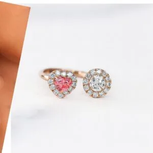 Heart - Round Engagement Ring
