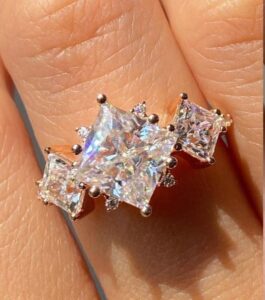 Princess Three Stone Ring