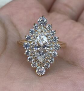 Marquise Halo Wedding Ring