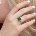 Emerald Bezel Birthday Ring