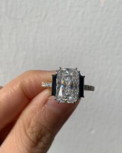 Radiant Three Stone Ring