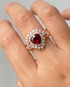 Heart Engagement Ring Set