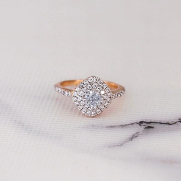Cushion Double Halo Ring