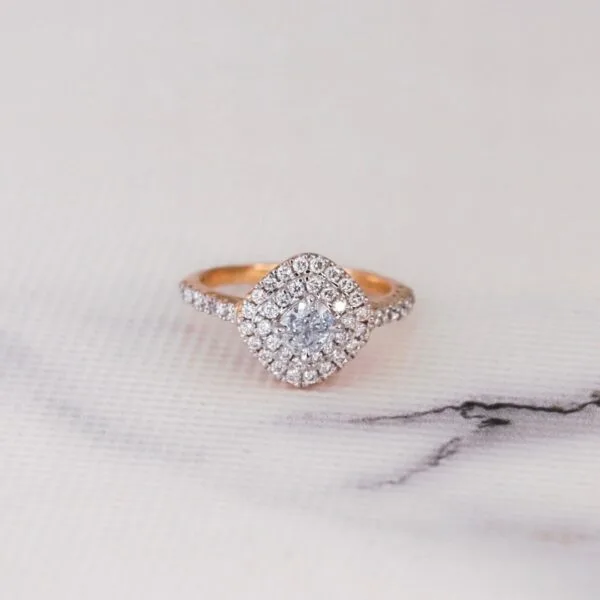 Cushion Double Halo Ring
