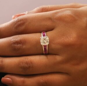 Cushion Solitaire Wedding Ring