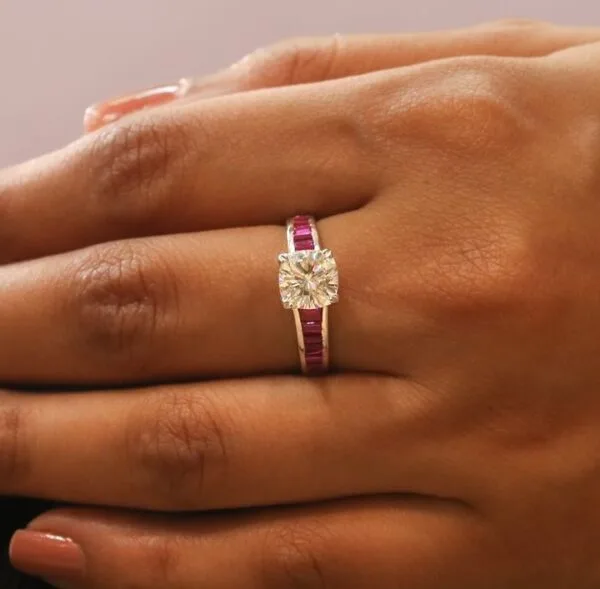 Cushion Solitaire Wedding Ring