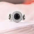 Black Round Bezel Ring