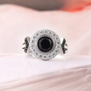 Black Round Bezel Ring
