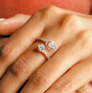 Oval Solitaire Bypass Ring