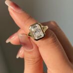 White Radiant Bezel Ring