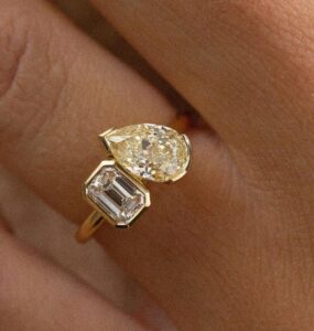 Emerald and Pear Ring