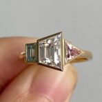White Trapezoid Bezel Ring