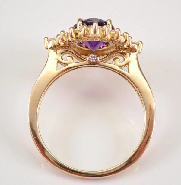 3.2Ct Amethyst Color Oval Cut Halo Beautiful Wedding Ring For Bridal - Image 6