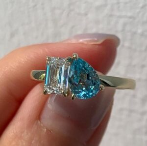 Emerald Two Stone Ring