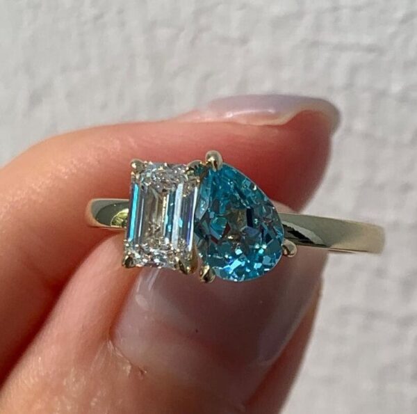 Emerald Two Stone Ring