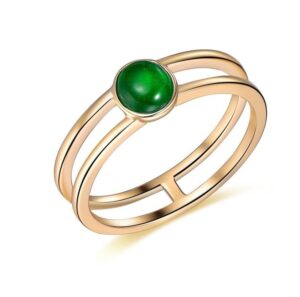 Green Oval Bezel Ring