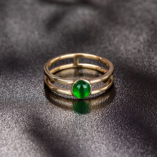 Dainty 2.2Ct Green Oval Cut Bezel Best Birthday Gift Ring For Mother | Promise Ring For Her - Image 4