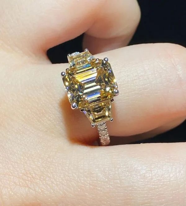 Emerald Three Stone Ring