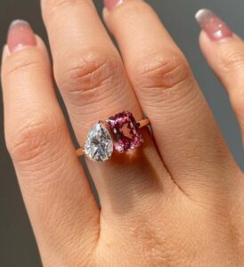Radiant and Pear Ring
