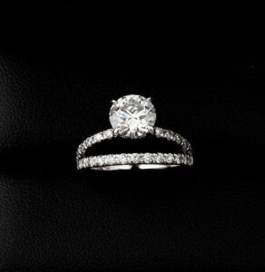 White Solitaire Party Ring