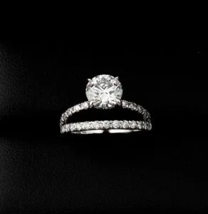 White Solitaire Party Ring