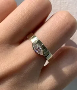 Marquise Bezel Engagement Ring