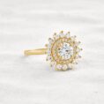 Round Double Halo Ring