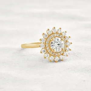 Round Double Halo Ring
