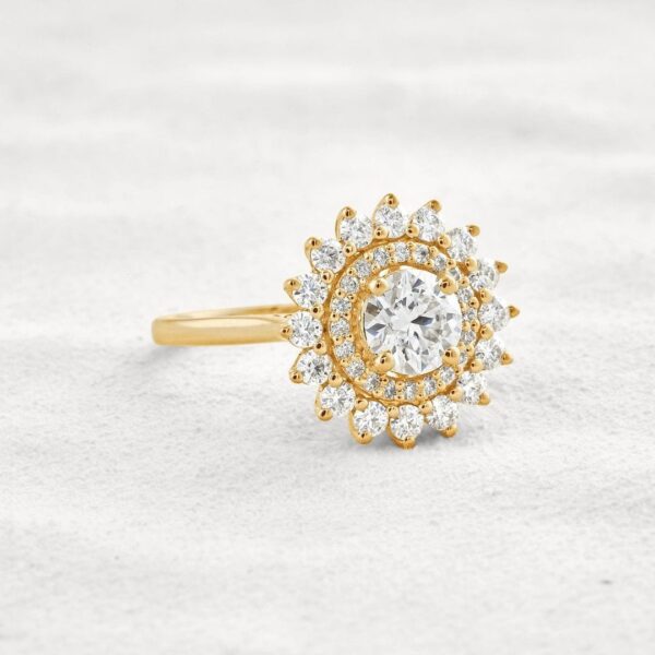Round Double Halo Ring
