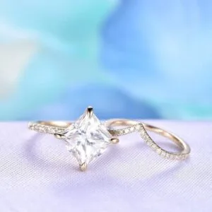 Princess Solitaire Ring Set