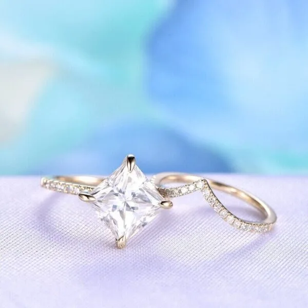 Princess Solitaire Ring Set